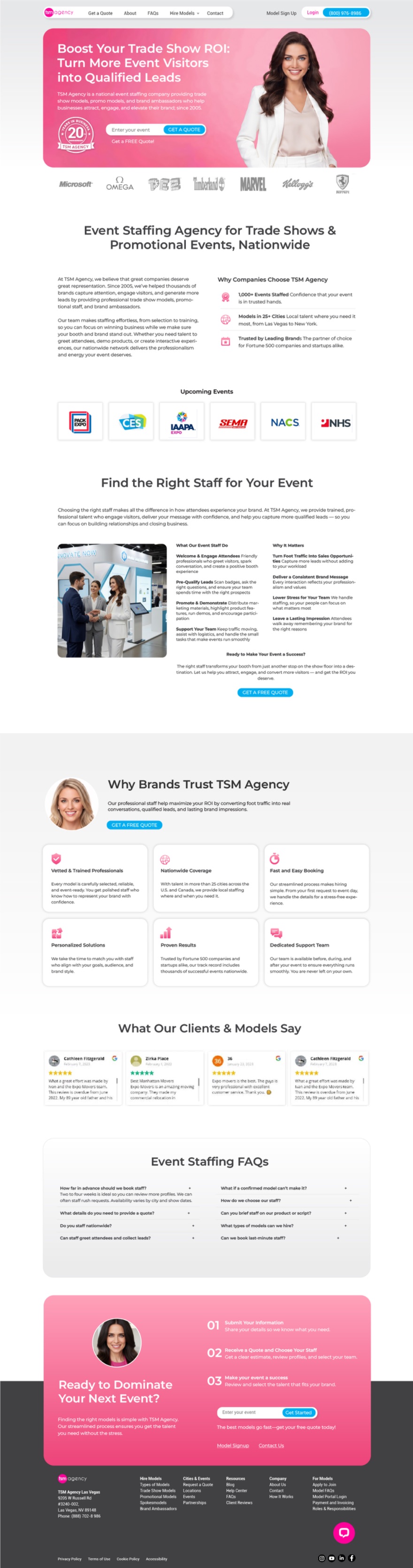 TSM Agency event staffing website