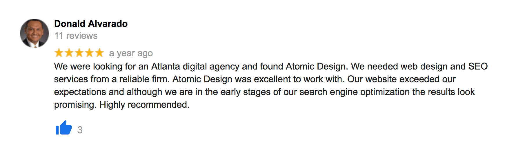 Reviews 0 atlanta seo web atomic design reviews